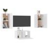 Set Mobili Porta TV 3 pz Bianco in Legno Multistrato