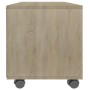 Mobile TV con Ruote Rovere Sonoma 90x35x35 cm Legno Multistrato