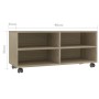 Mobile TV con Ruote Rovere Sonoma 90x35x35 cm Legno Multistrato