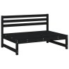 Set Salotto da Giardino 6 pz Nero in Legno Massello di Pino