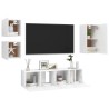 Set di Mobili Porta TV 5 pz Bianco in Legno Multistrato