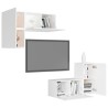 Set Mobili Porta TV 4 pz Bianco in Legno Multistrato