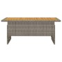 Tavolo Giardino Grigio 100x50x43/63 Massello Acacia Polyrattan