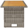 Tavolo Giardino Grigio 100x50x43/63 Massello Acacia Polyrattan