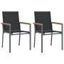 Sedie da Giardino 2 pz Nere 55x61,5x90 cm Textilene e Acciaio