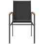 Sedie da Giardino 2 pz Nere 55x61,5x90 cm Textilene e Acciaio