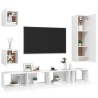 Set di Mobili Porta TV 5 pz Bianco in Legno Multistrato