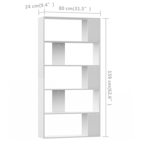 Libreria/Divisorio Bianco 80x24x159 cm in Legno Multistrato