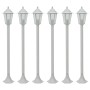 Lampioni da Giardino 6 pz E27 110 cm in Alluminio Bianco