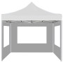 Gazebo Pieghevole con Pareti in Alluminio 3x3 m Bianco