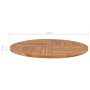 Piano Tavolo in Legno Massello di Teak Rotondo 2,5 cm 90 cm