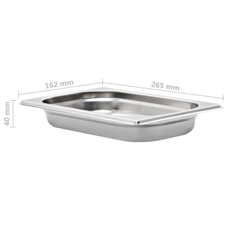 Contenitori Gastronorm 12 pz GN 1/4 40 mm in Acciaio Inox