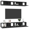 Mobili Porta TV 4 pz Neri 100x30x30 cm in Legno Multistrato