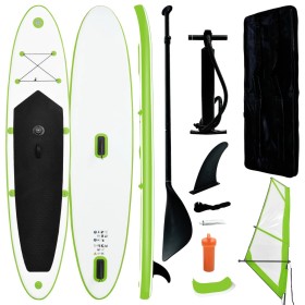 Set Tavola Gonfiabile da SUP con Vela Verde e Bianco