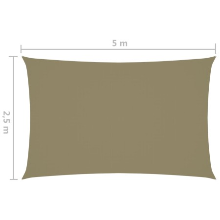 Parasole a Vela Oxford Rettangolare 2,5x5 m Beige