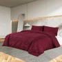 Set Copripiumino Bordeaux 200x200 cm in Microfibra Leggera