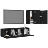 Set di Mobili Porta TV 4 pz Nero in Legno Multistrato