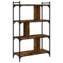 Libreria Rovere Fumo 4 Ripiani 76x32x123 cm Legno Multistrato