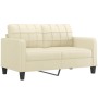 Set di Divani 2 pz con Cuscini crema in Similpelle