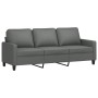 Set di Divani 2 pz con Cuscini Grigio Scuro in Tessuto