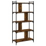 Libreria Rovere Fumo 5 Ripiani 76x32x158 cm Legno Multistrato