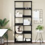 Libreria Nera 78,5x33x188,5 cm in Legno Multistrato