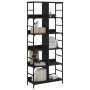 Libreria Nera 78,5x33x188,5 cm in Legno Multistrato