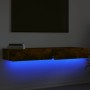 Mobili Porta TV con Luci LED 2 pz Rovere Fumo 60x35x15,5 cm