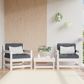 Sedie da Giardino con Cuscini 2pz Legno Massello di Pino Bianco