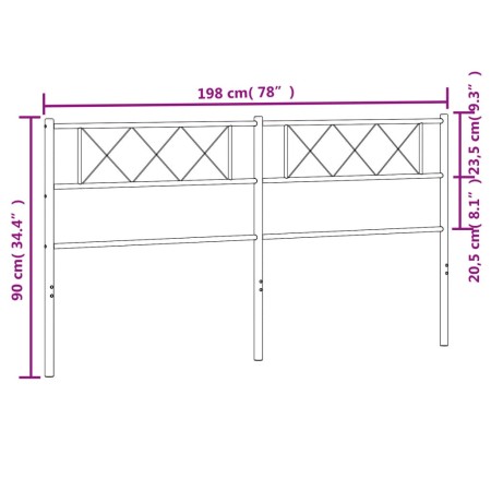 Testiera in Metallo Nero 193 cm