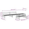 Set Salotto da Giardino 4 pz Nero in Legno Massello di Pino