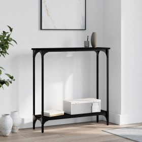 Tavolino Consolle Nero 75x22,5x75 cm in Legno Multistrato