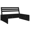 Set Salotto da Giardino 5 pz Nero in Legno Massello di Pino