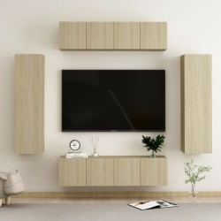 Set di Mobili Porta TV 6 pz Rovere Sonoma in Legno Multistrato