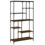 Libreria Rovere Fumo 99x35,5x176 cm Legno Multistrato e Acciaio