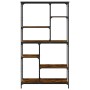 Libreria Rovere Fumo 99x35,5x176 cm Legno Multistrato e Acciaio