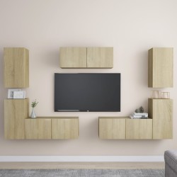 Set di Mobili Porta TV 7 pz Rovere Sonoma in Legno Multistrato