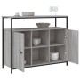 Credenza Grigio Sonoma 100x35x80 cm in Legno Multistrato