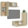 Set di Mobili TV 4 pz Rovere Sonoma in Legno Multistrato