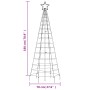 Luce Albero di Natale con Picchetti 220LED Bianco Freddo 180cm