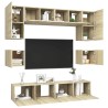 Set di Mobili TV 8 pz Rovere Sonoma in Legno Multistrato