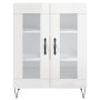 Credenza Bianco Lucido 69,5x34x180 cm in Legno Multistrato