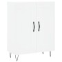 Credenza Bianca 69,5x34x180 cm in Legno Multistrato