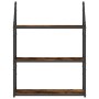 Scaffale Parete 3 Ripiani Rovere Fumo 60x21x78,5 cm Multistrato