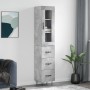 Credenza Grigio Cemento 34,5x34x180 cm in Legno Multistrato