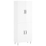 Credenza Bianco Lucido 69,5x34x180 cm in Legno Multistrato