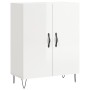 Credenza Bianco Lucido 69,5x34x180 cm in Legno Multistrato