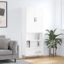 Credenza Bianco Lucido 69,5x34x180 cm in Legno Multistrato