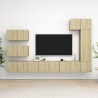 Set di Mobili Porta TV 8 pz Rovere Sonoma in Legno Multistrato