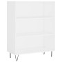 Credenza Bianco Lucido 69,5x34x180 cm in Legno Multistrato